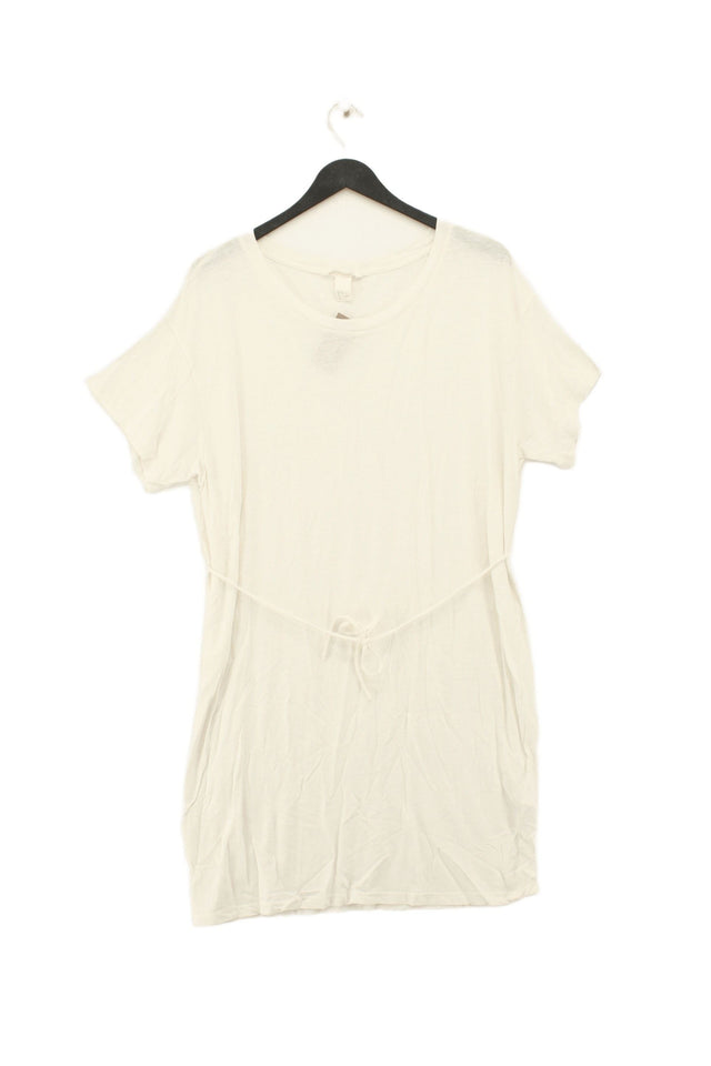 H&M Women's Mini Dress S White Linen with Viscose