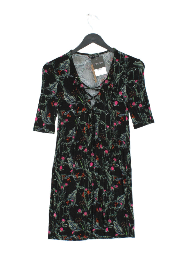 New Topshop Women's Mini Dress UK 8 Black 100% Cotton