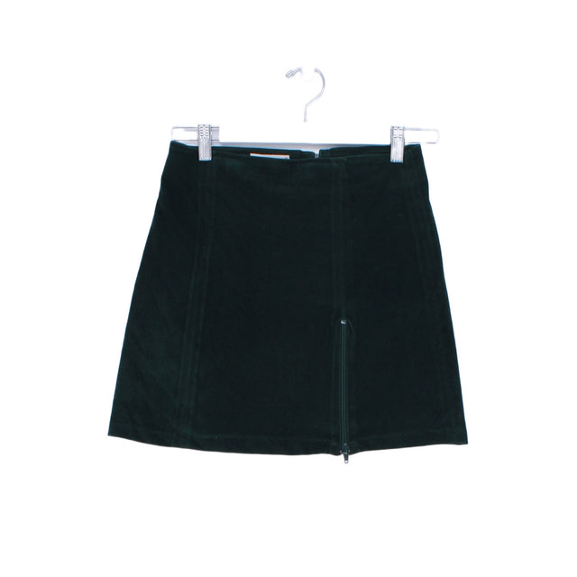 Betsy & Adam By Linda Bernell Women's Mini Skirt W 24 in Green 100% Polyester