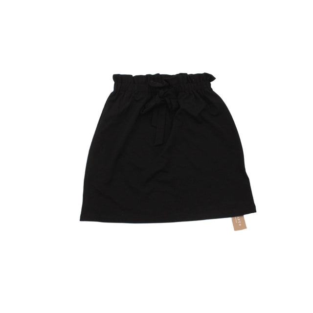 Topshop Women's Mini Skirt UK 8 Black Viscose with Polyester, Elastane