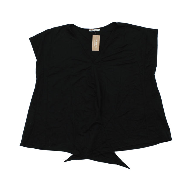 Zara Women's Top S Black Viscose with Other