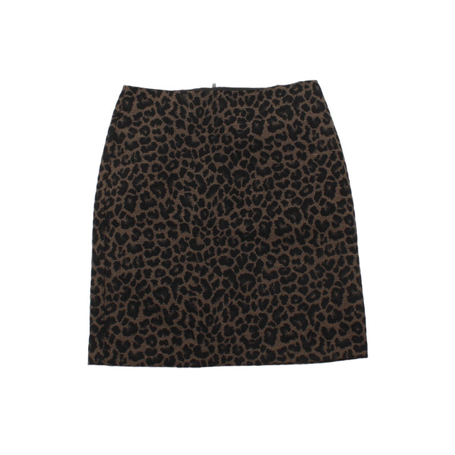 M&S Women's Midi Skirt UK 10 Brown 100% Polyester