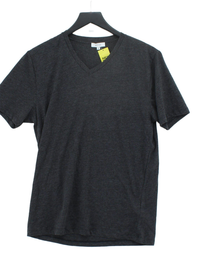 Reiss Men's T-Shirt M Grey Cotton with Polyester