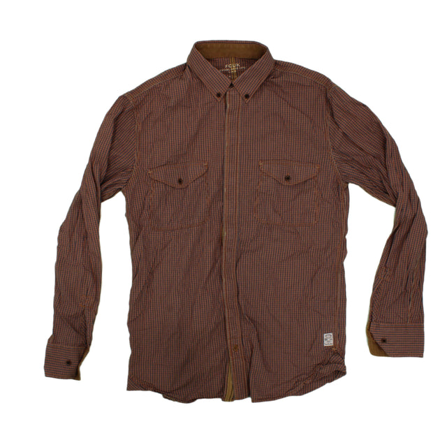 Fcuk Men's T-Shirt S Brown 100% Cotton