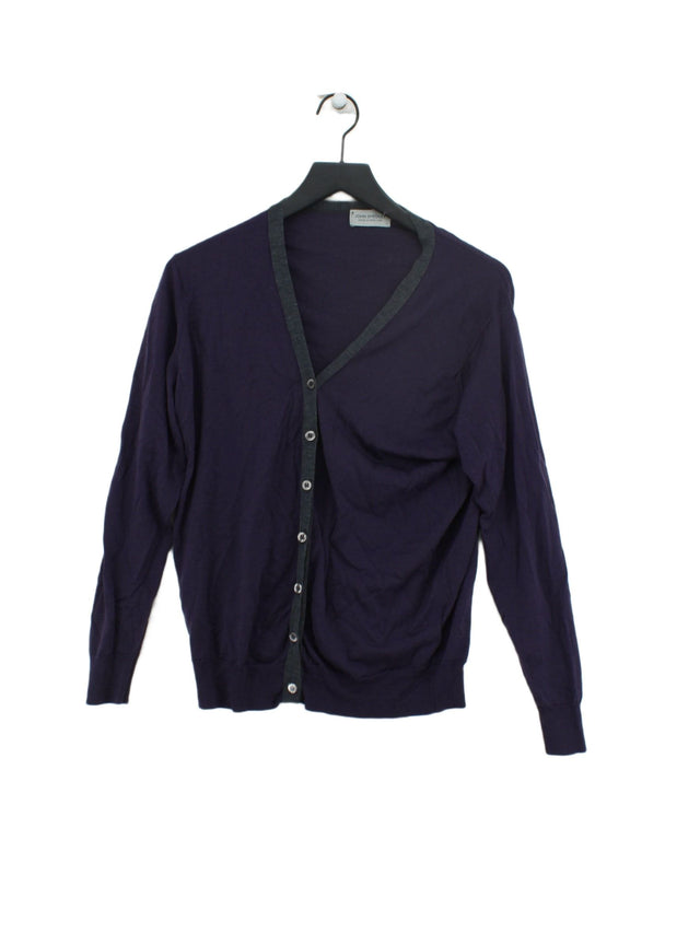 John Smedley Women's Cardigan L Purple 100% Wool