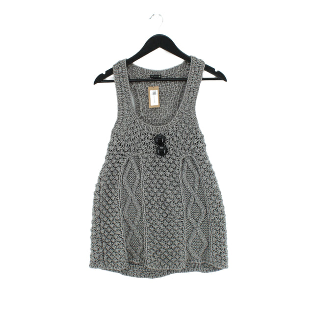 River Island Women's T-Shirt UK 10 Grey Wool with Acrylic