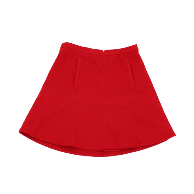 Meadow Rue Women's Midi Skirt UK 8 Red Polyester with Wool