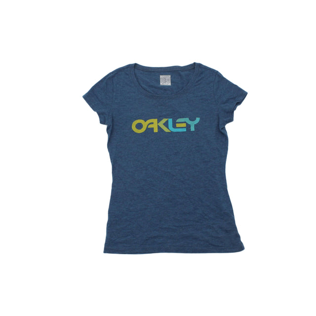 Oakley Women's Top S Blue Cotton with Polyester
