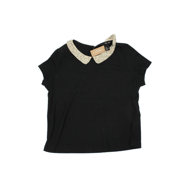 H&M Women's Top M Black Cotton with Polyester