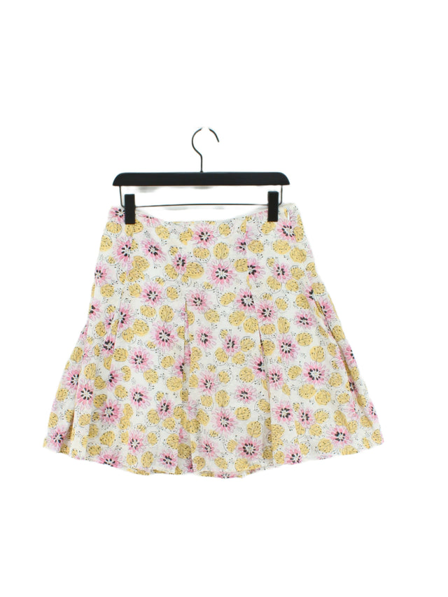 Tara Jarmon Women's Mini Skirt UK 10 White Cotton with Polyester