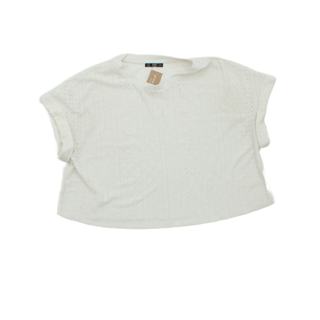 Zara Women's Top M White Polyester with Elastane
