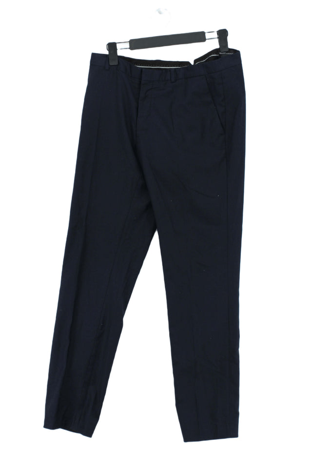 Heart & Dagger Women's Trousers W 32 in Blue Polyester with Viscose, Elastane