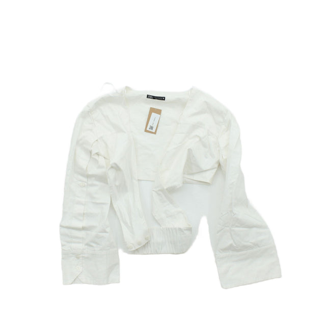 Zara Women's Top XS White 100% Cotton