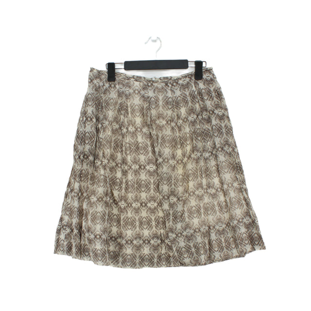 Pure Collection Women's Midi Skirt UK 12 Tan 100% Cotton