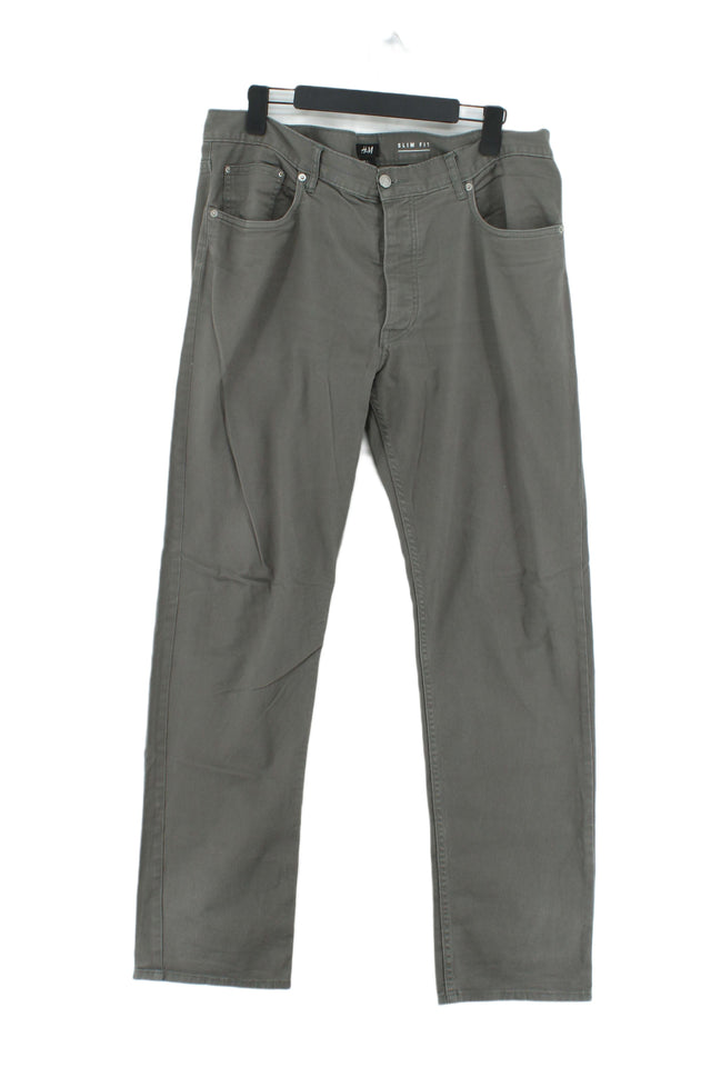 H&M Women's Jeans UK 8 Grey Cotton with Elastane