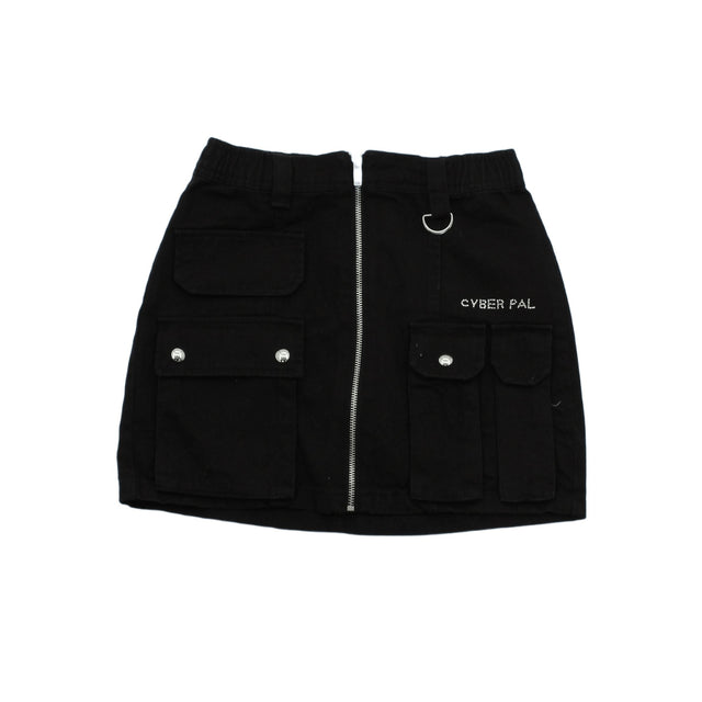 Bershka Women's Mini Skirt UK 8 Black 100% Cotton