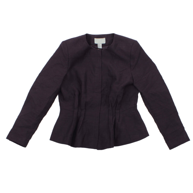 H&M Women's Jacket UK 10 Purple Polyester with Viscose