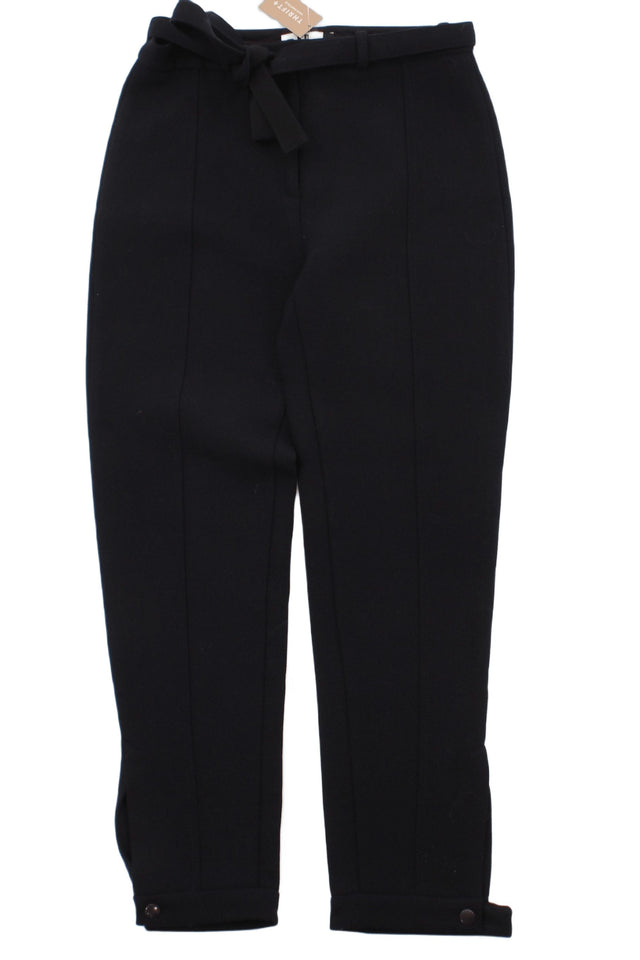Topshop Women's Trousers UK 10 Black Cotton with Polyester, Elastane