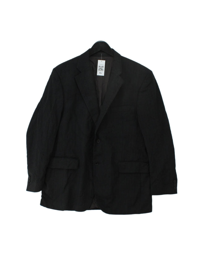 Woolmark Men's Blazer Chest: 42 in Black Wool with Viscose