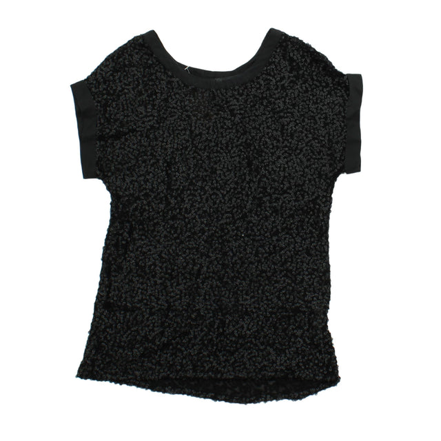 Jack Wills Women's Top UK 6 Black Viscose with Silk