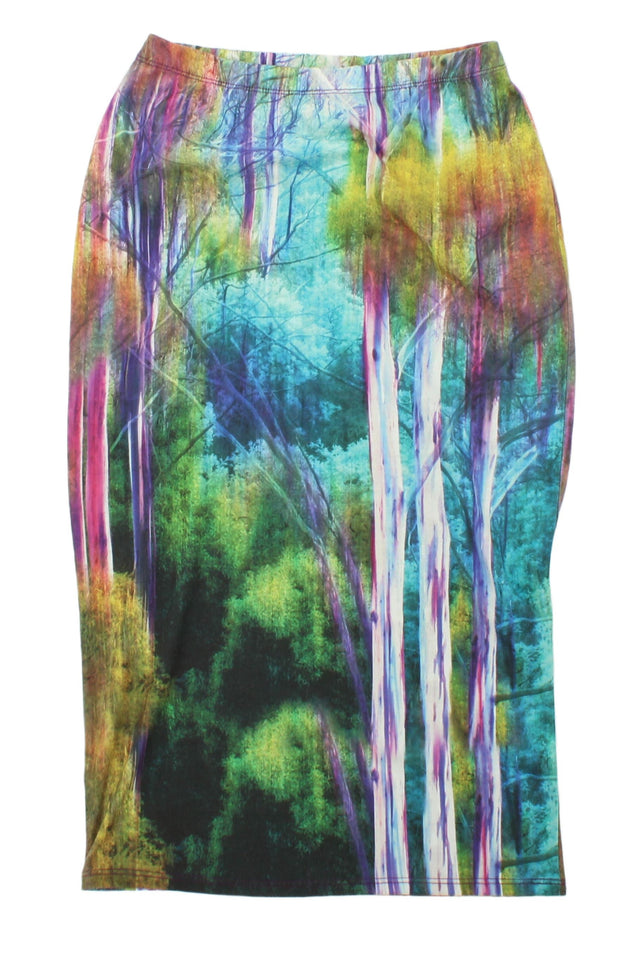 Topshop Women's Midi Skirt UK 10 Multi Polyester with Elastane