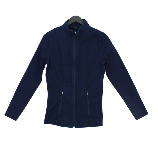 Next Women's Jacket UK 10 Blue Cotton with Elastane, Polyester