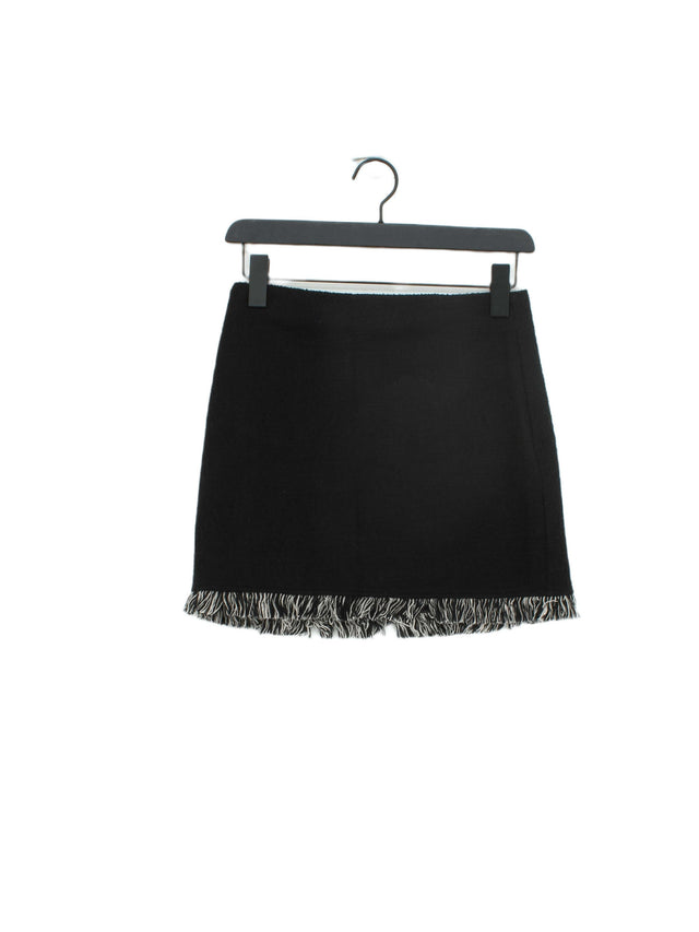 Zara Women's Mini Skirt S Black Cotton with Polyester