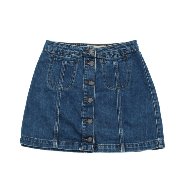 Topshop Women's Mini Skirt W 26 in Blue 100% Cotton