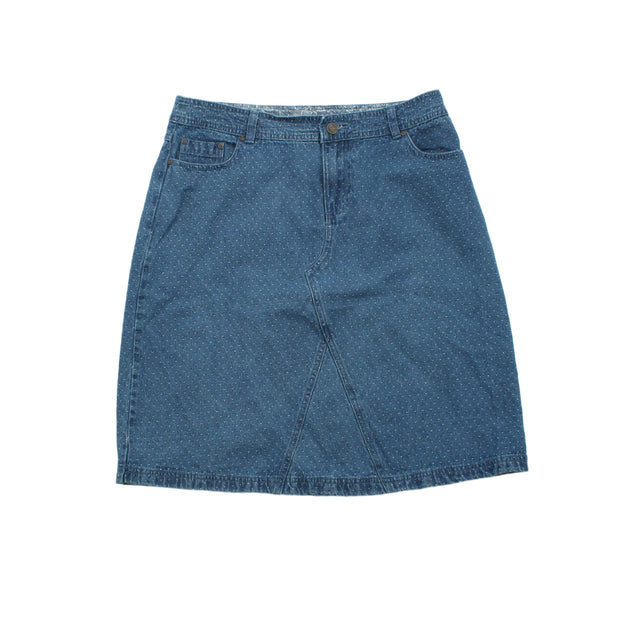 Mantaray Womens Mini Skirt 12 Blue 100% - Cotton