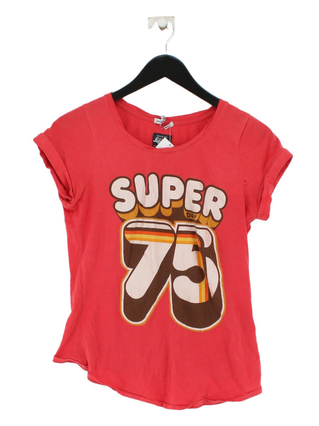 Superdry Women's T-Shirt S Red 100% Cotton