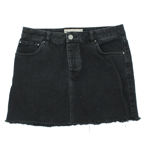Asos Women's Mini Skirt UK 12 Black 100% Cotton
