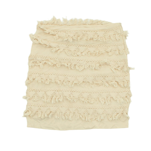 Rare Women's Mini Skirt UK 8 Cream Elastane with Rayon