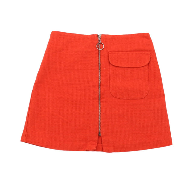 Topshop Women's Mini Skirt UK 8 Orange 100% Cotton