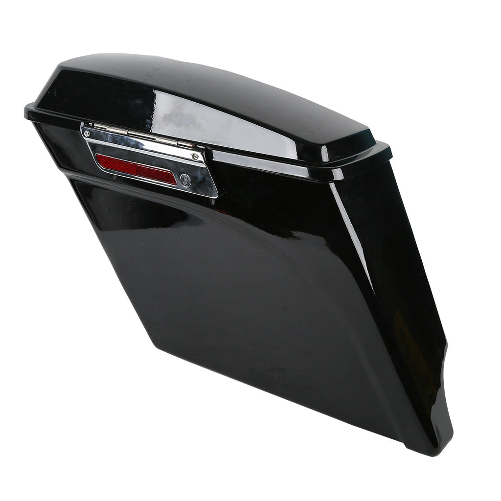 5" Vivid Black Stretched Extended Hard Saddlebags for ...