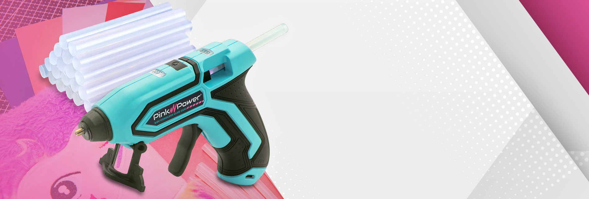 Cordless Glue Gun - AQUA SPLASH – Pink Power