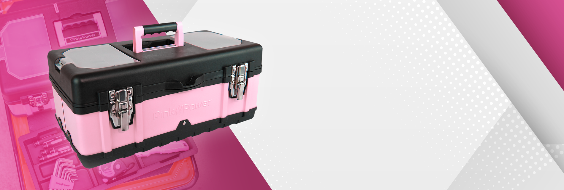 Pink Power Pink Tool Box for Women - Sewing, Art & Craft Organizer