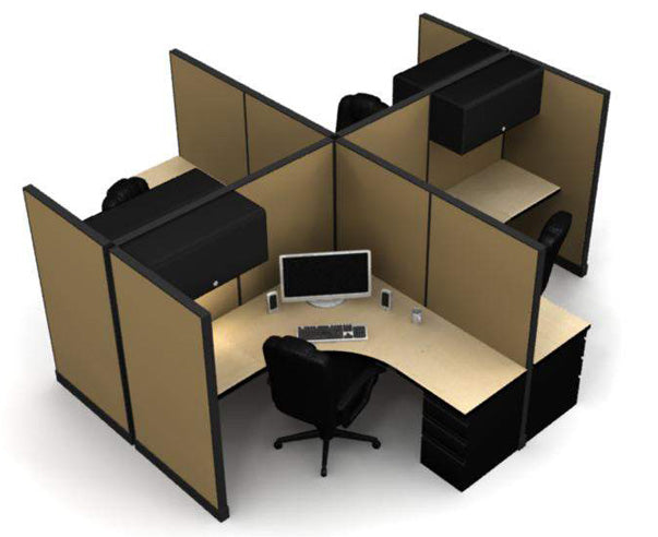 4 Pack Private 6x6 Workstations with 65