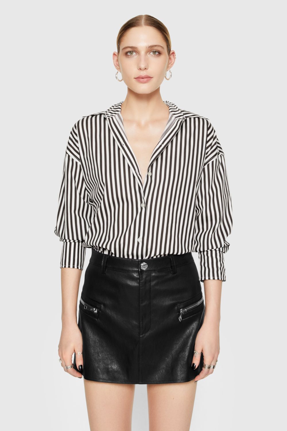 Shop Rebecca Minkoff Coco Boyfriend Shirt In Black