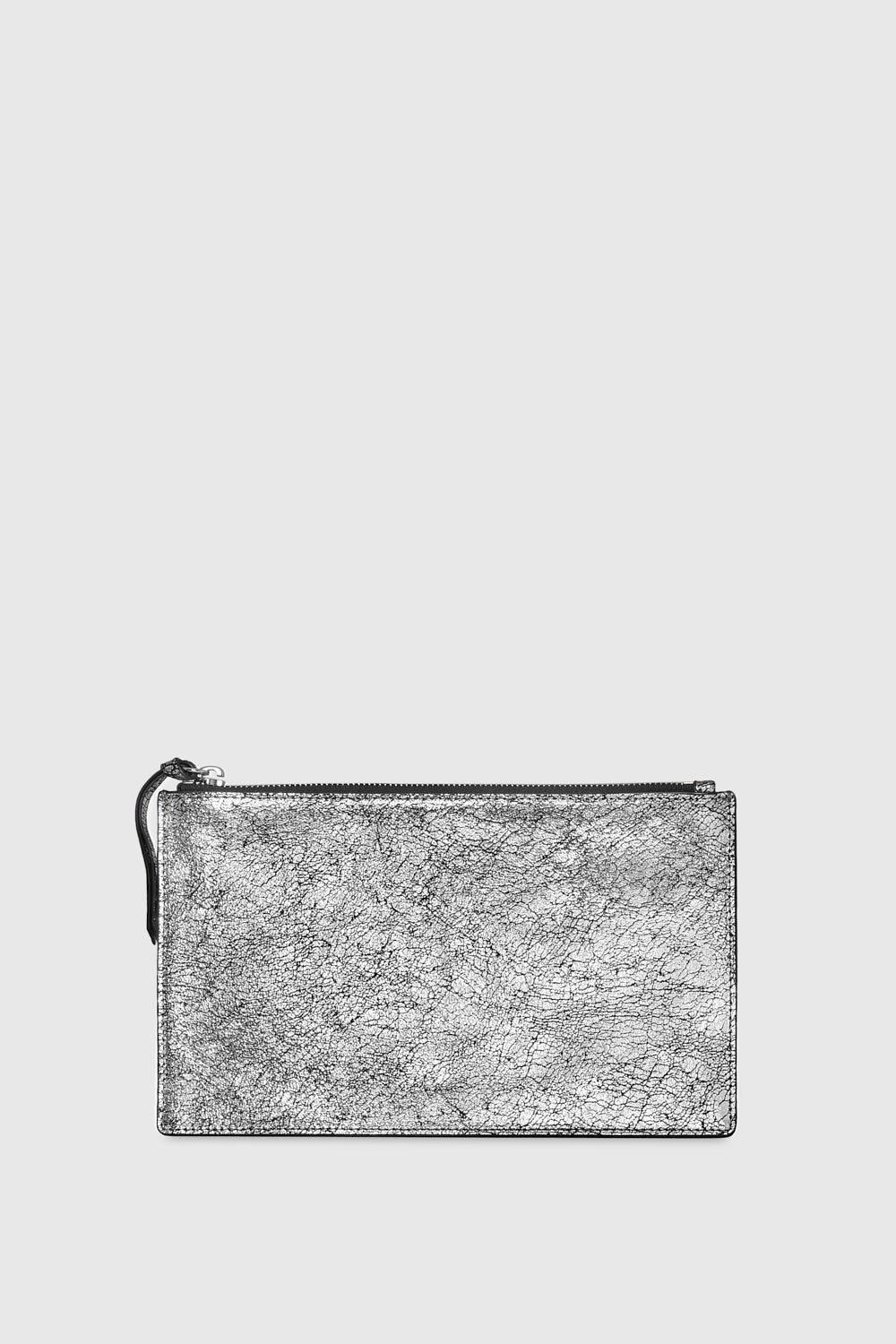 Shop Rebecca Minkoff Large Pouch In Silver