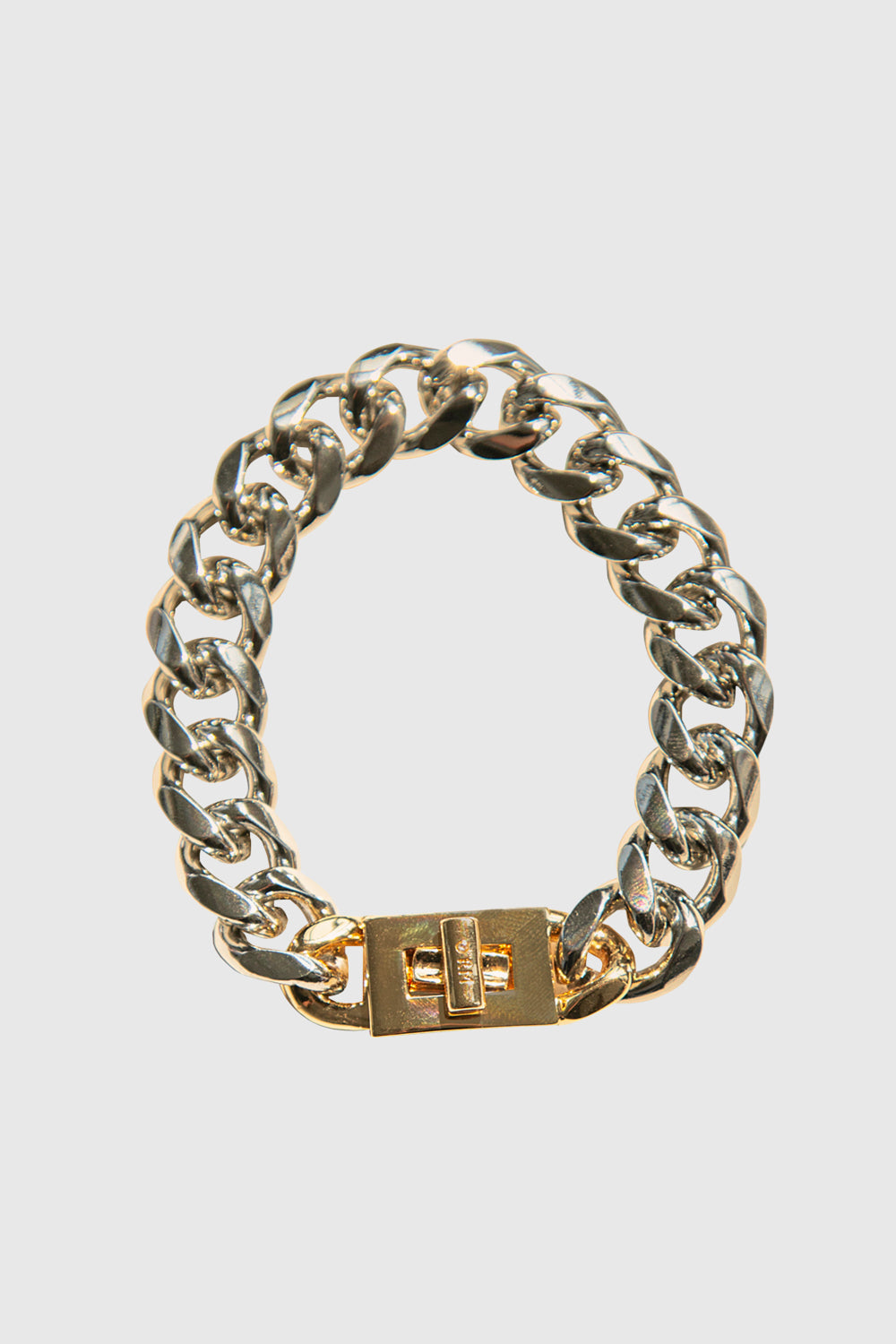 Shop Rebecca Minkoff Pad Lock Curb Chain Bracelet In Gold