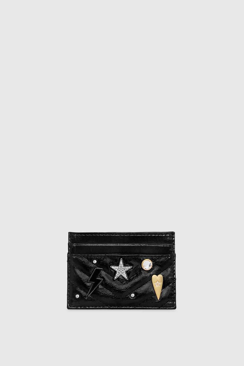 Shop Rebecca Minkoff Celestial Studded Card Case In Black