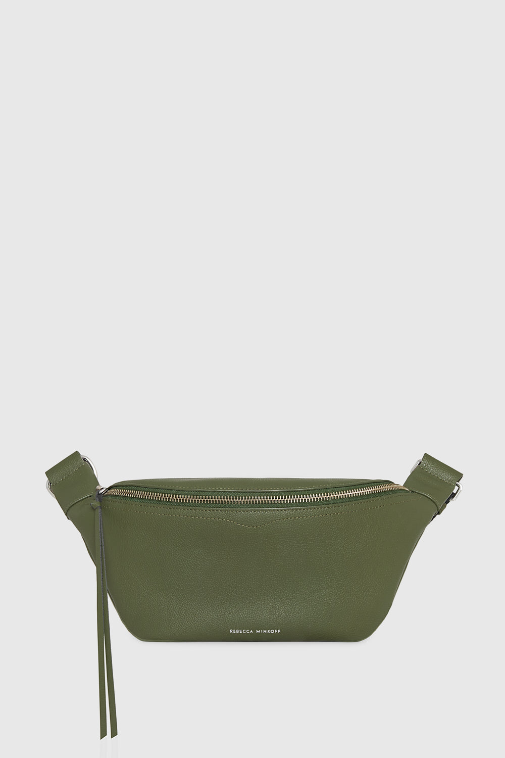 Shop Rebecca Minkoff Bree Belt Bag With Webbing Strap In Sage