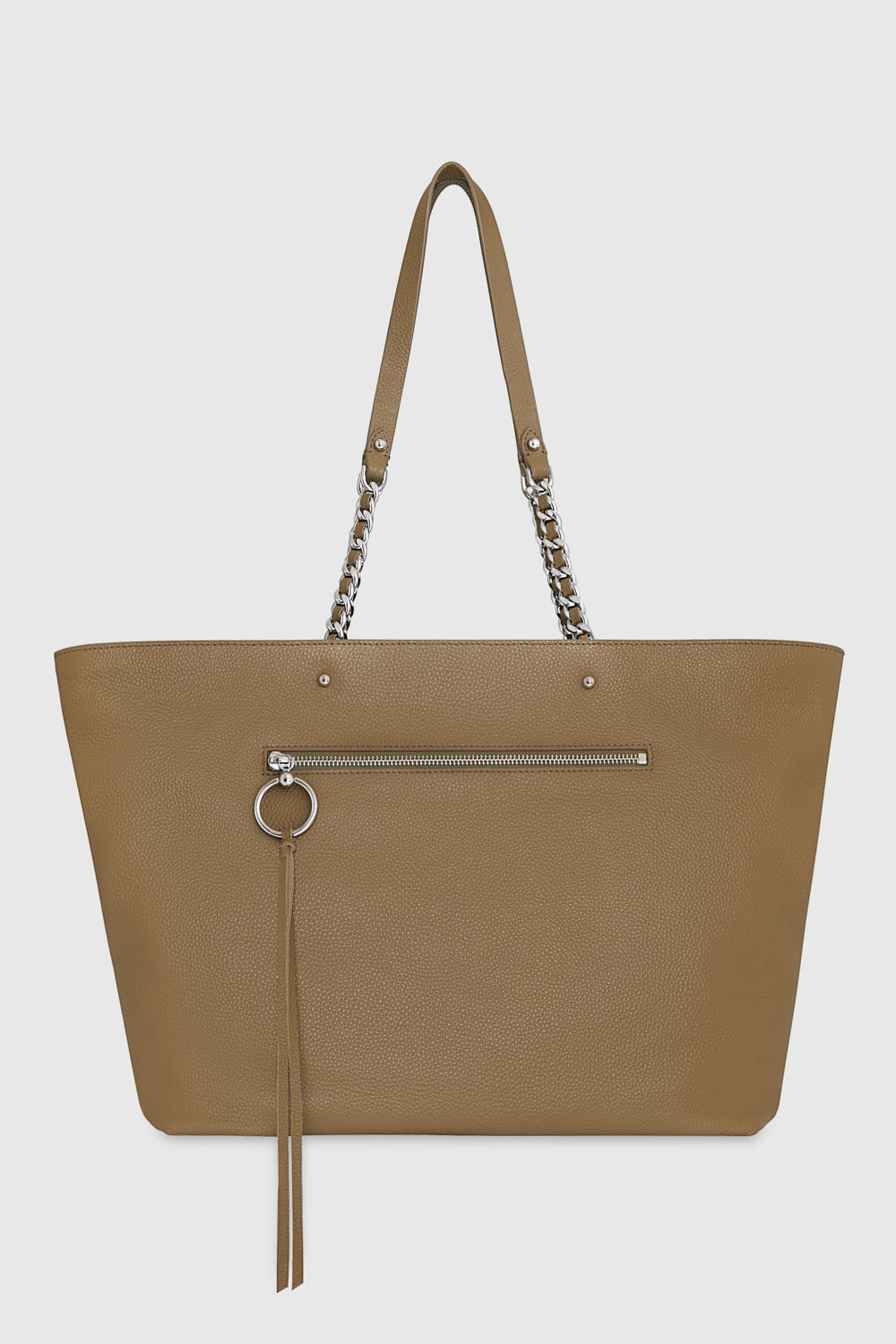 Shop Rebecca Minkoff Top Zip Chain Tote Bag In Surplus