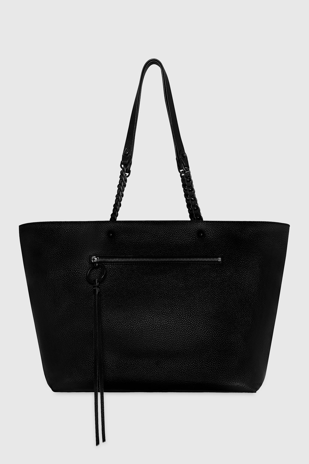 Shop Rebecca Minkoff Top Zip Chain Tote Bag In Black