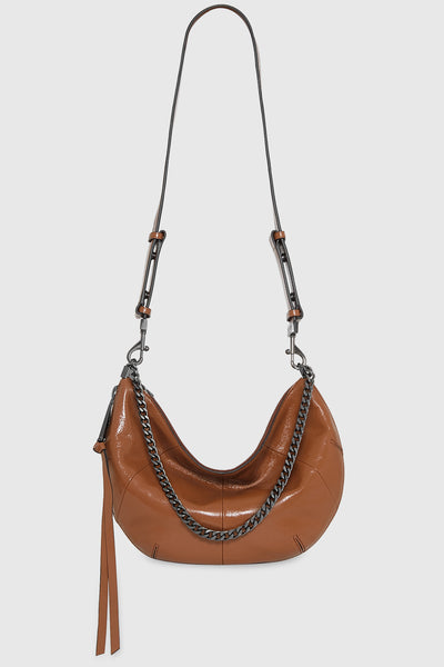 Buy Brown Leather Studded Hip Bag Small Convertible Crossbody Online in  India 