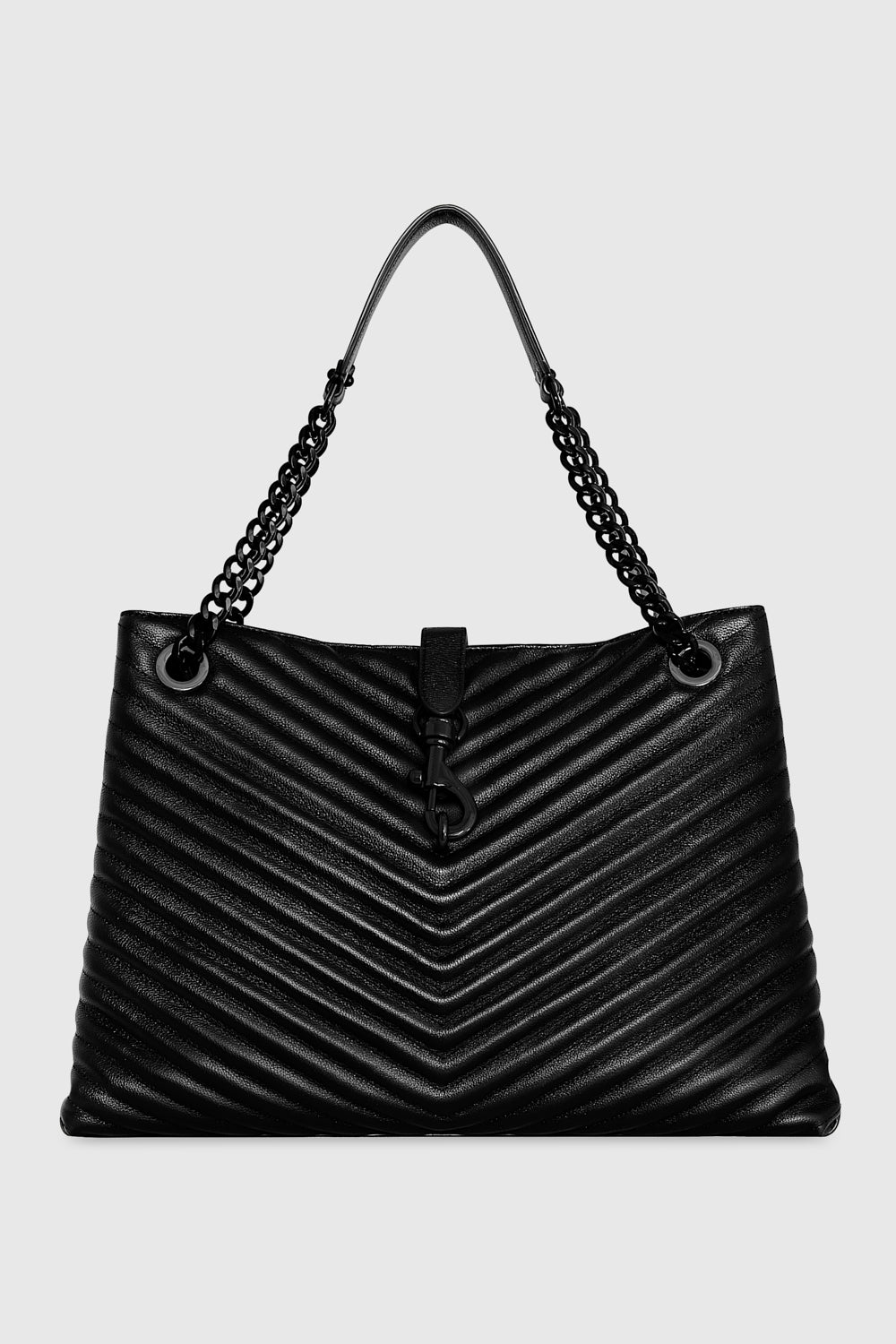 Shop Rebecca Minkoff Edie Tote Bag In Black/black Shellac