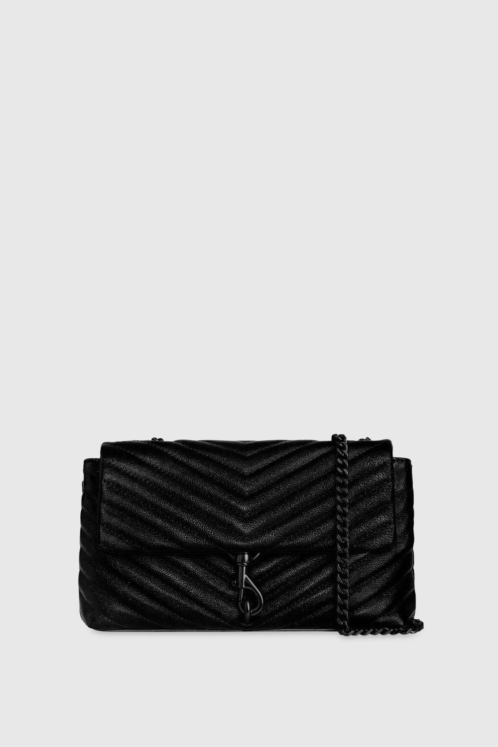 Shop Rebecca Minkoff Edie Medium Crossbody Bag In Black/black Shellac
