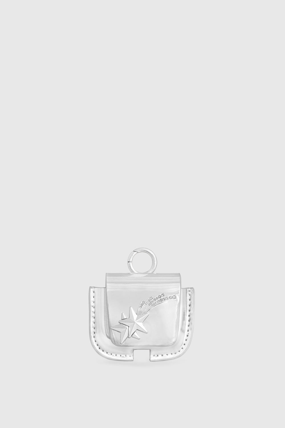 Shop Rebecca Minkoff Air Pod Case With Shooting Stars In Silver