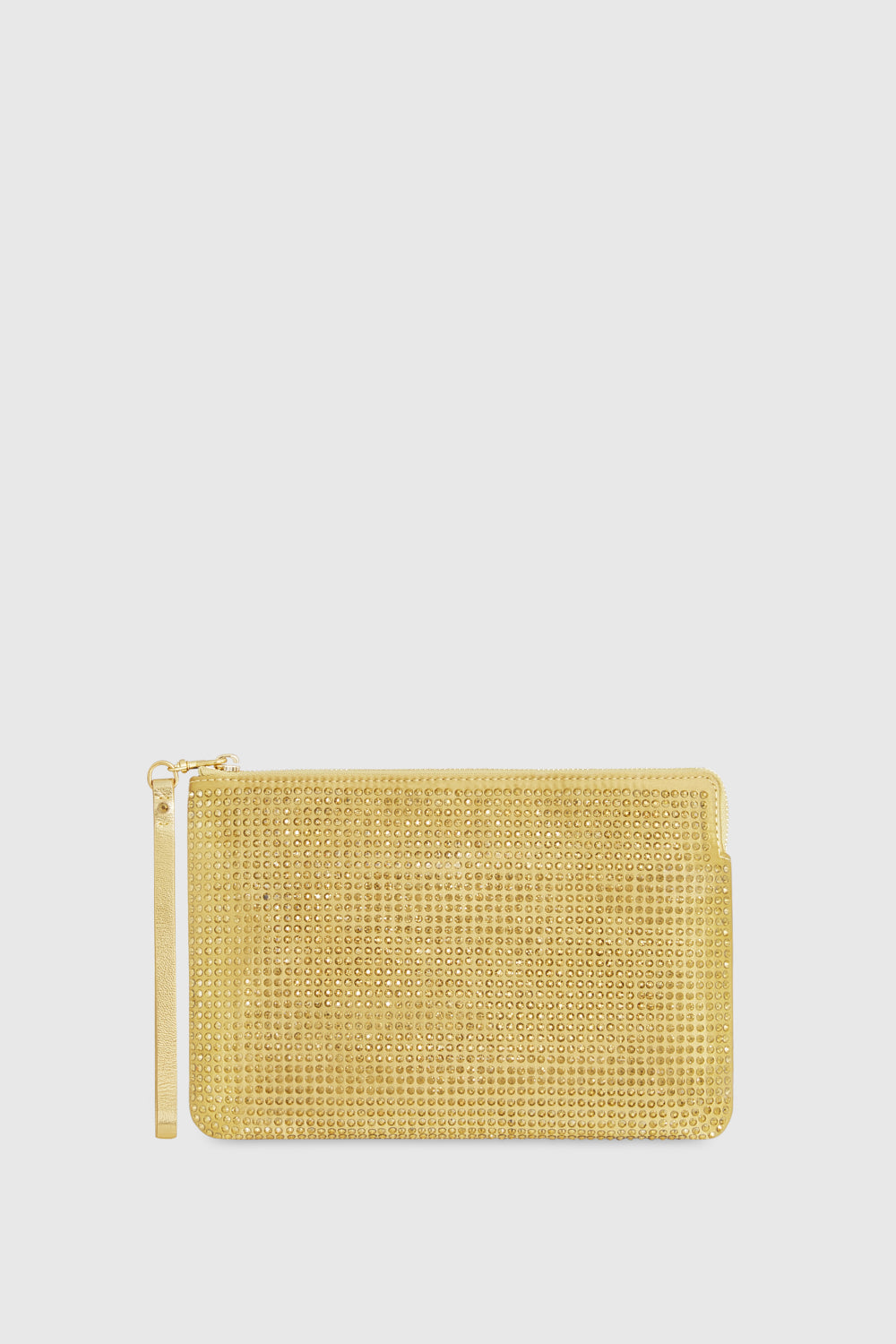 Shop Rebecca Minkoff Crystal Studded Wristlet Bag In Gold