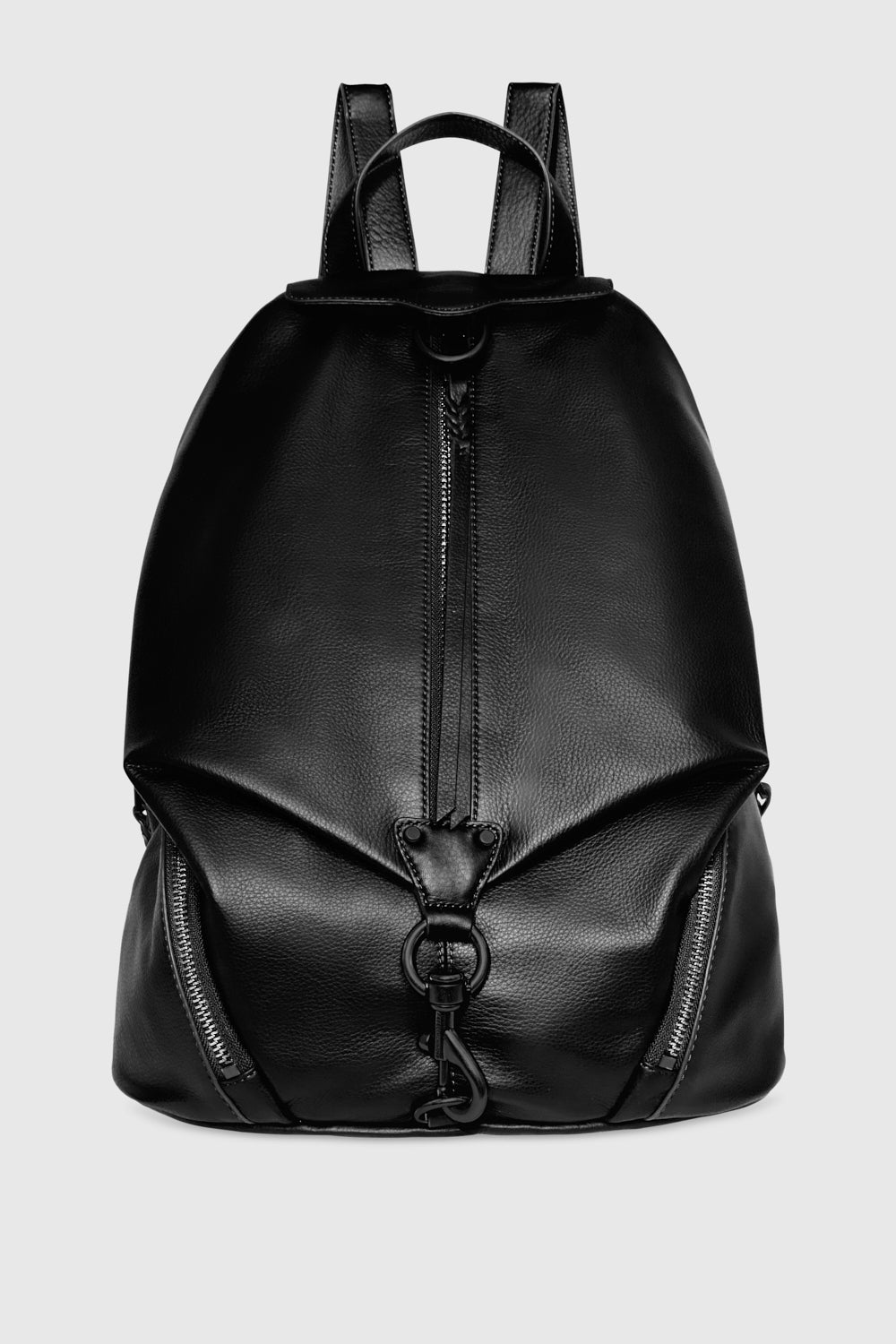 Shop Rebecca Minkoff Jumbo Julian Backpack Bag In Black/black Shellac